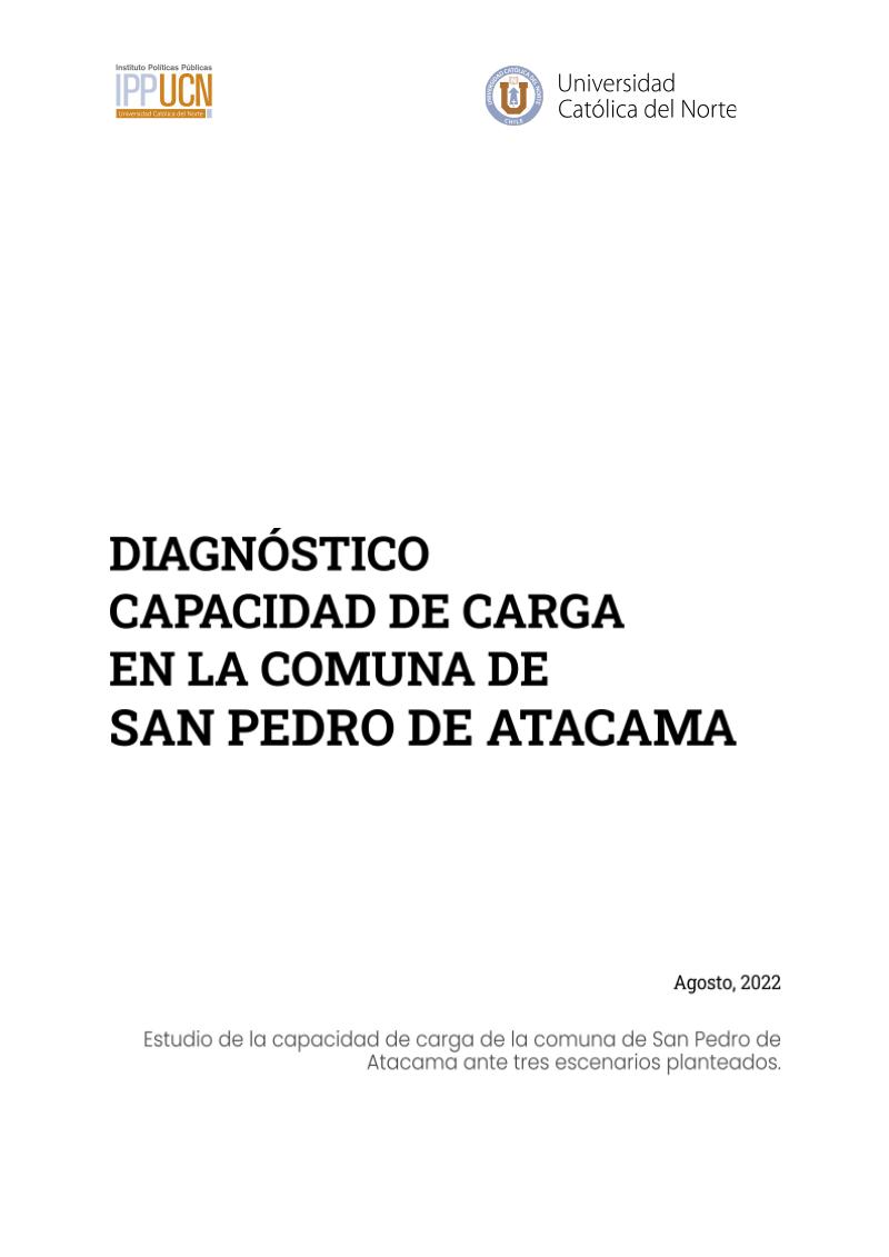 Diagnóstico capacidad de carga en la comuna de San Pedro de Atacama
